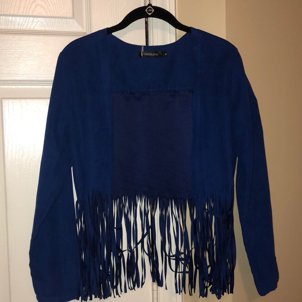 ASOS Blue Fringe Blazer